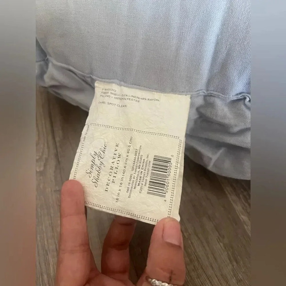 SIMPLY SHABBY CHIC FRENCH FARMHOUSE BLUE RUCHED FLOWER PILLOW HTF RARE - Picture 10 of 16